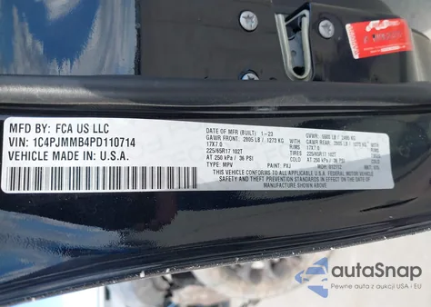 2023 Jeep Cherokee Altitude Lux 4X4 from USA, damaged, VIN 1C4PJMMB4PD110714